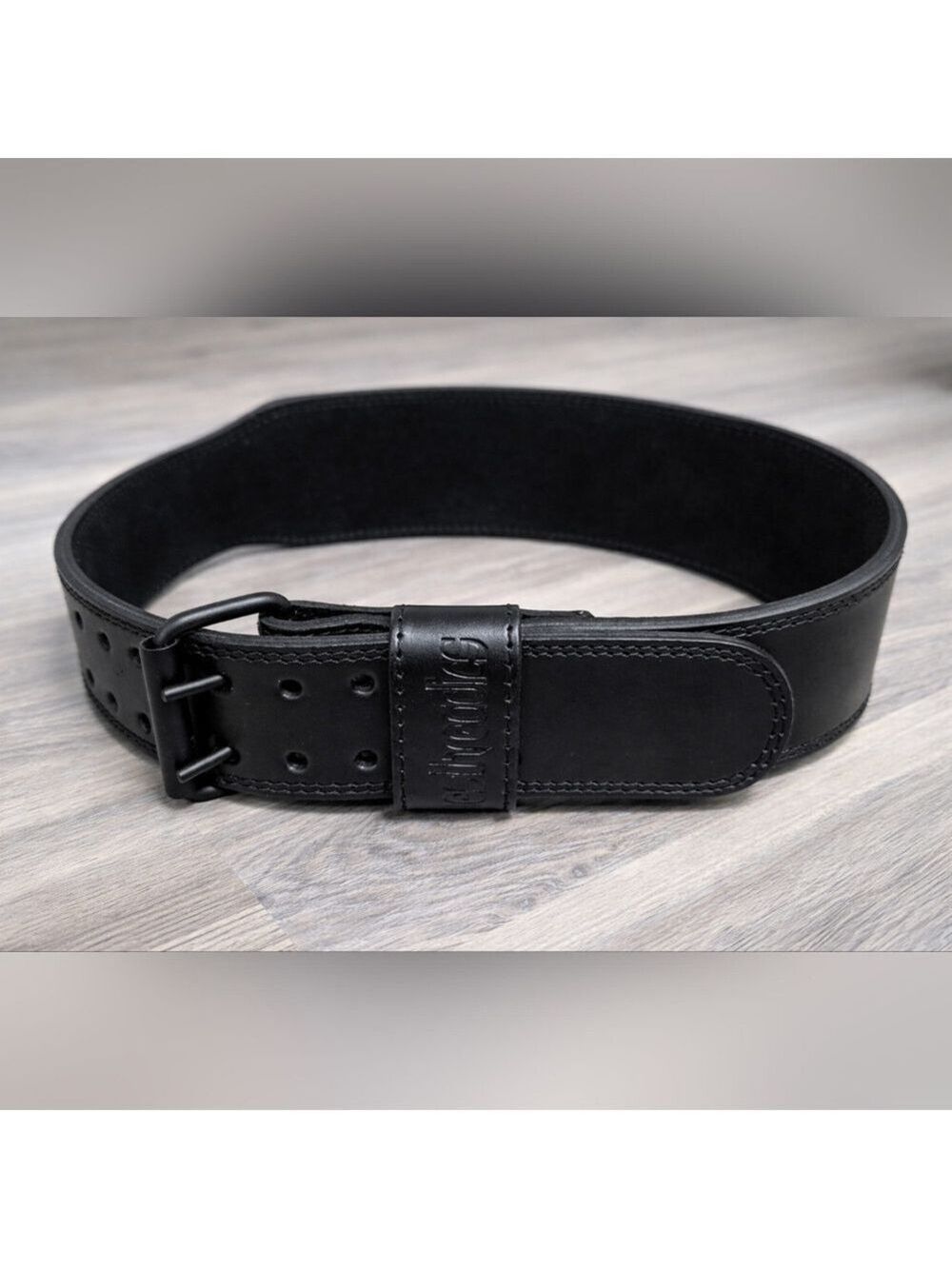 Aesthreadics Black Leather Weightlifting Belt | Gym Strength Training | New